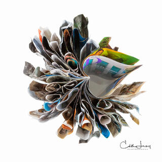Fine art photograph of folded Architectural Digest magazine in the shapes of hearts