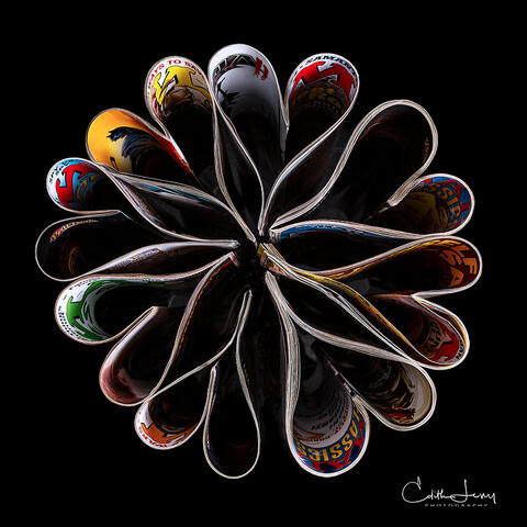 Fine art photograph of folded Mad Magazines in the shapes of hearts